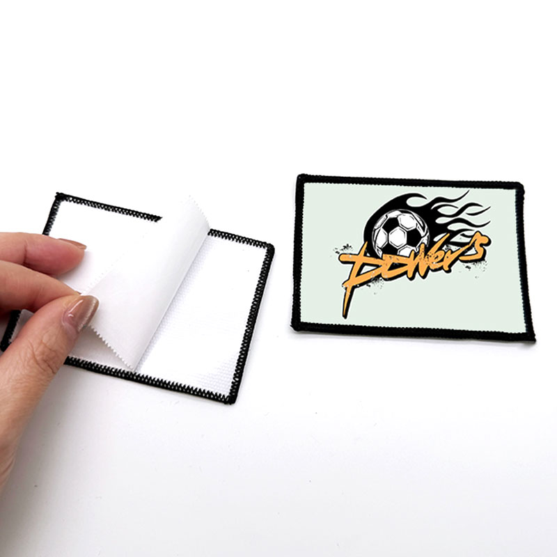 3 1/2 'x 2 1/2' Vải thăng hoa hình chữ nhật Merrow Patch có chất kết dính