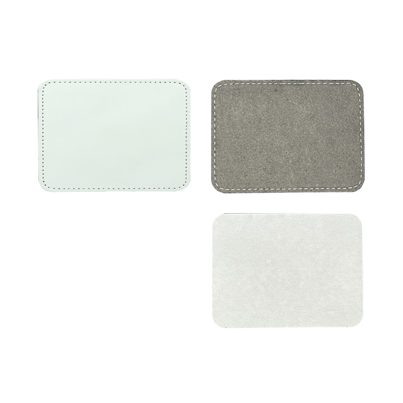 3 1/2 'x 2 1/2' Miếng dán giả da thăng hoa hình chữ nhật có chất kết dính