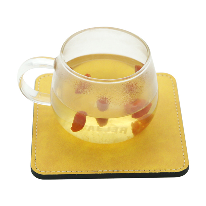 Đế lót cốc bằng da PU thăng hoa -Hình vuông