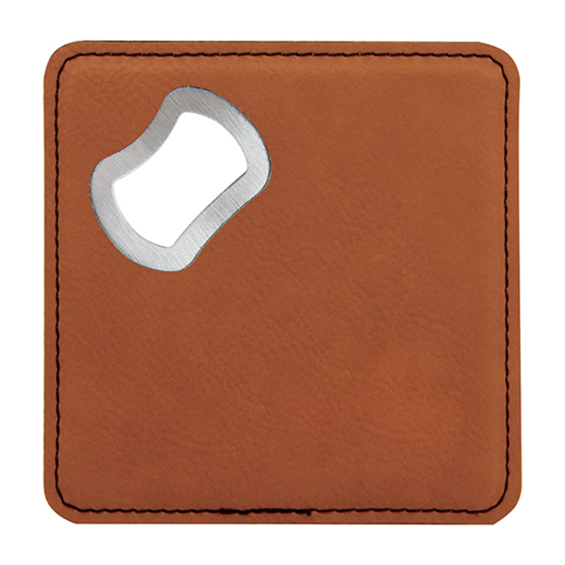 Coaster giả da có thể laze với dụng cụ mở chai
